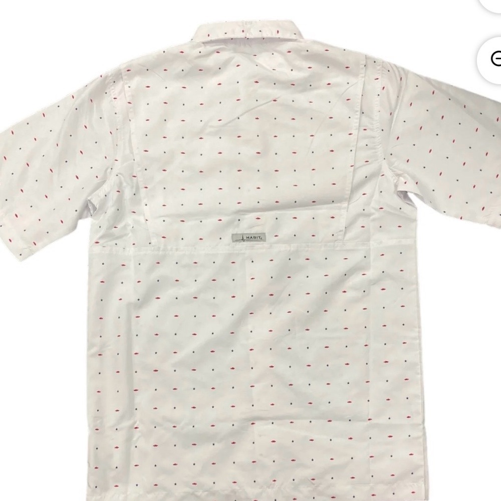 White and Red Patterned Men's Shirt